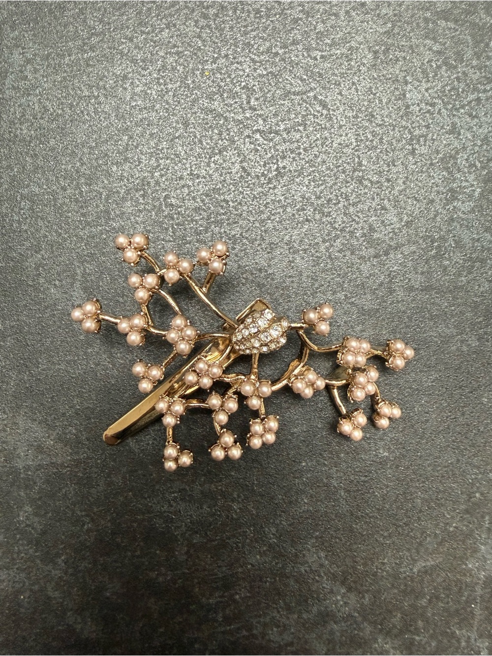 Lulu Frost Jackie collection Gold Tone Floral Branch Hair Clip